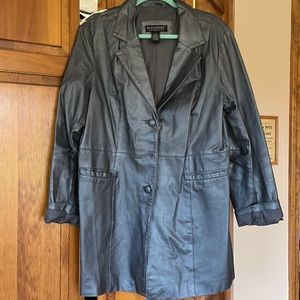 Leather jacket. Metallic silver